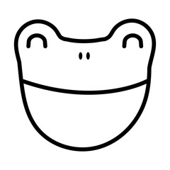 Sticker - cute little frog line style icon