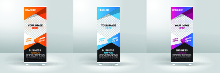 Poster - Modern Design Vector Roll Up Banner Template. Vector EPS, For Business