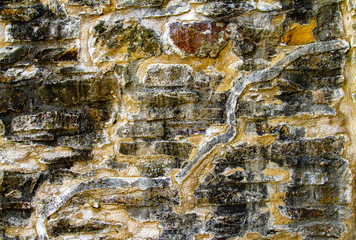 Canvas Print - Wall structure in the castle of suceava romania