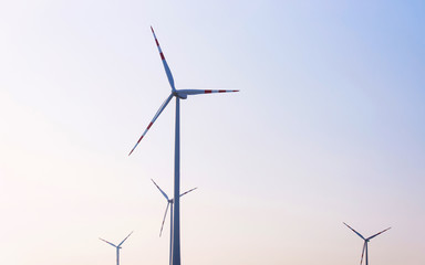 Sky and Wind mills in South Moravia reflex