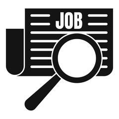 Poster - Job paper magnifier icon. Simple illustration of job paper magnifier vector icon for web design isolated on white background