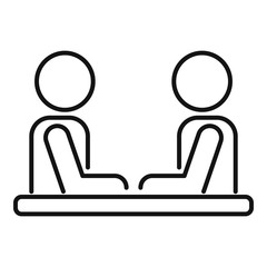 Poster - office job interview icon. outline office job interview vector icon for web design isolated on white