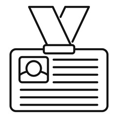 Poster - job id card icon. outline job id card vector icon for web design isolated on white background