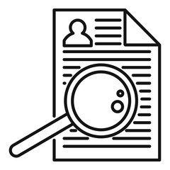 Poster - search job cv icon. outline search job cv vector icon for web design isolated on white background