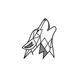 Fototapeta  - wolf logo vector line art monocrome