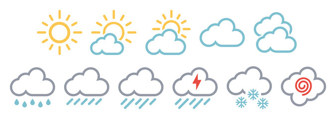 minimal simple weather reports icons