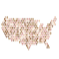 Sticker - USA population infographic. Map made from stick figure people