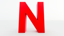 3D Rendering Of Red Letter N. Red Letter Collection N