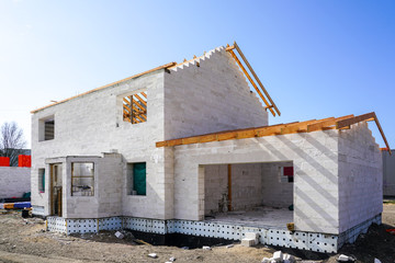 Wall Mural - new two storey residential house under construction