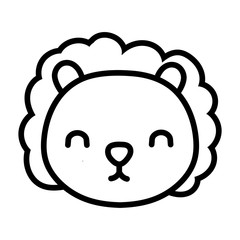 Sticker - cute little lion line style