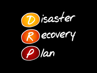 Poster - DRP - Disaster Recovery Plan acronym, business concept background