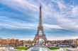 © Adolf - Paris cityscape with the Eiffel tower, blue sky, HDR photography with vivid colors and lots of detail and definition