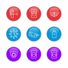 Fototapete - 3d icon with coronovirus theme. Includes icons such as bacteria, pandemia, masks, viruses, ncov, for mobile applications and website design.