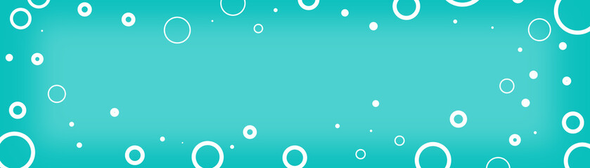 rings of white on bright blue background in border design element, modern thin and thick circle line