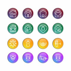 Fototapete - colorful 3d icons with coronovirus theme. Includes icons such as wfh, home only, bacteria, pandemia, masks, viruses, ncov, for mobile applications and website design.