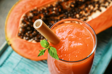 Sticker - Papaya smoothie in glass