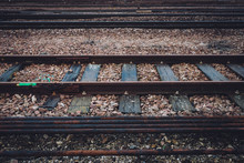 Railroad Tracks And Gravel