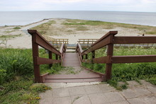 Wooden Stairs At The Beach