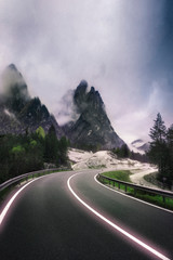 Wall Mural - foggy dolomites mountain range