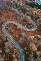Wall Mural - the trossachs during autumn drone view