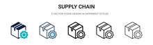 Supply Chain Icon In Filled, Thin Line, Outline And Stroke Style. Vector Illustration Of Two Colored And Black Supply Chain Vector Icons Designs Can Be Used For Mobile, Ui,