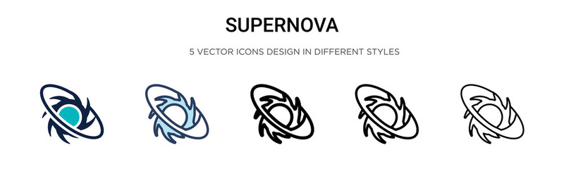 Wall Mural - supernova icon in filled, thin line, outline and stroke style. vector illustration of two colored an