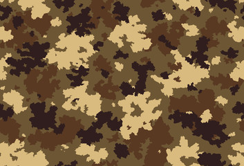 Wall Mural - Seamless classic camouflage pattern. Camo fishing hunting vector background. Masking  yellow brown beige color military texture wallpaper. Army design for fabric print.