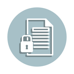 Poster - Document, security badge icon. Simple glyph, flat vector of gdpr icons for ui and ux, website or mobile application