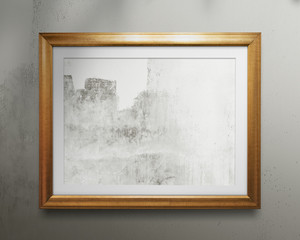 Wall Mural - Golden frame mockup