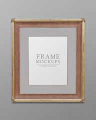 Wall Mural - Golden frame mockup