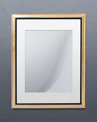 Wall Mural - Minimal golden frame mockup