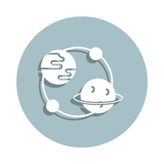 Poster - Astronomy, earth badge icon. Simple glyph, flat vector of genetics and bioenginnering icons for ui and ux, website or mobile application