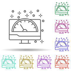 Poster - Computer monitor speedometer multi color icon. Simple thin line, outline vector of computer icons for ui and ux, website or mobile application