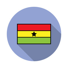 Aufkleber - National flag of Ghana in simple colors with name icon long shadow icon. Simple color vector of flags icons for ui and ux, website or mobile application