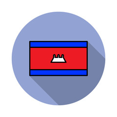 Aufkleber - National flag of Cambodia in simple colors with name icon long shadow icon. Simple color vector of flags icons for ui and ux, website or mobile application