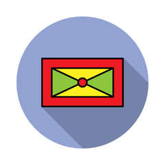 Aufkleber - National flag of Grenada in simple colors with name icon long shadow icon. Simple color vector of flags icons for ui and ux, website or mobile application