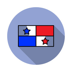 Aufkleber - National flag of Panama in simple colors with name icon long shadow icon. Simple color vector of flags icons for ui and ux, website or mobile application