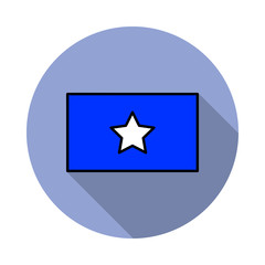 Aufkleber - National flag of Somalia in simple colors with name icon long shadow icon. Simple color vector of flags icons for ui and ux, website or mobile application