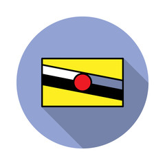 Aufkleber - National flag of Brunei in simple colors with name icon long shadow icon. Simple color vector of flags icons for ui and ux, website or mobile application