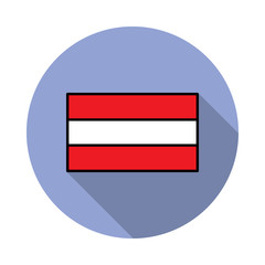 Aufkleber - National flag of Austria in simple colors with name icon long shadow icon. Simple color vector of flags icons for ui and ux, website or mobile application