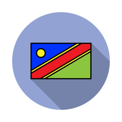 Aufkleber - National flag of Namibia in simple colors with name icon long shadow icon. Simple color vector of flags icons for ui and ux, website or mobile application