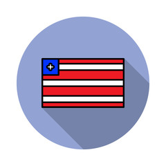 Aufkleber - National flag of Liberia in simple colors with name icon long shadow icon. Simple color vector of flags icons for ui and ux, website or mobile application
