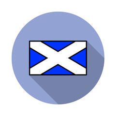 Aufkleber - National flag of Scotland in simple colors with name icon long shadow icon. Simple color vector of flags icons for ui and ux, website or mobile application
