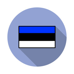 Aufkleber - National flag of Estonia in simple colors with name icon long shadow icon. Simple color vector of flags icons for ui and ux, website or mobile application