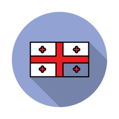 Aufkleber - National flag of Georgia in simple colors with name icon long shadow icon. Simple color vector of flags icons for ui and ux, website or mobile application