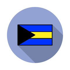Aufkleber - National flag of Bahamas in simple colors with name icon long shadow icon. Simple color vector of flags icons for ui and ux, website or mobile application