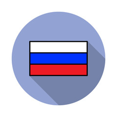 Aufkleber - National flag of Russia in simple colors with name icon long shadow icon. Simple color vector of flags icons for ui and ux, website or mobile application
