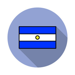 Aufkleber - National flag of Argentina in simple colors with name icon long shadow icon. Simple color vector of flags icons for ui and ux, website or mobile application