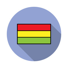 Aufkleber - National flag of Bolivia in simple colors with name icon long shadow icon. Simple color vector of flags icons for ui and ux, website or mobile application