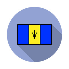 Aufkleber - National flag of Barbados in simple colors with name icon long shadow icon. Simple color vector of flags icons for ui and ux, website or mobile application